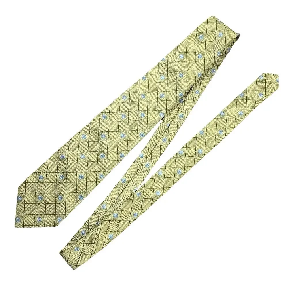 VERSACE 100% Silk Neck‎ Tie Gold Geometric Medusa Head Logo 90s Vintage 59L